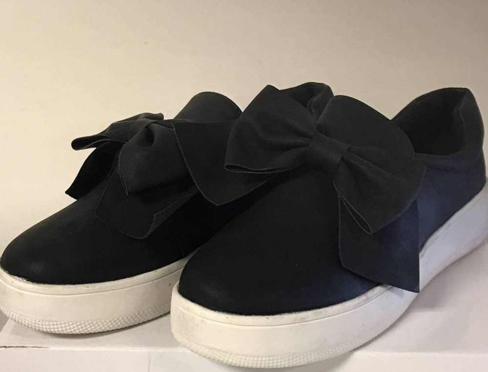 J. Adams Wally Platform Sneakers for Women Sz 8.5 Comfortable Slip On with Bow